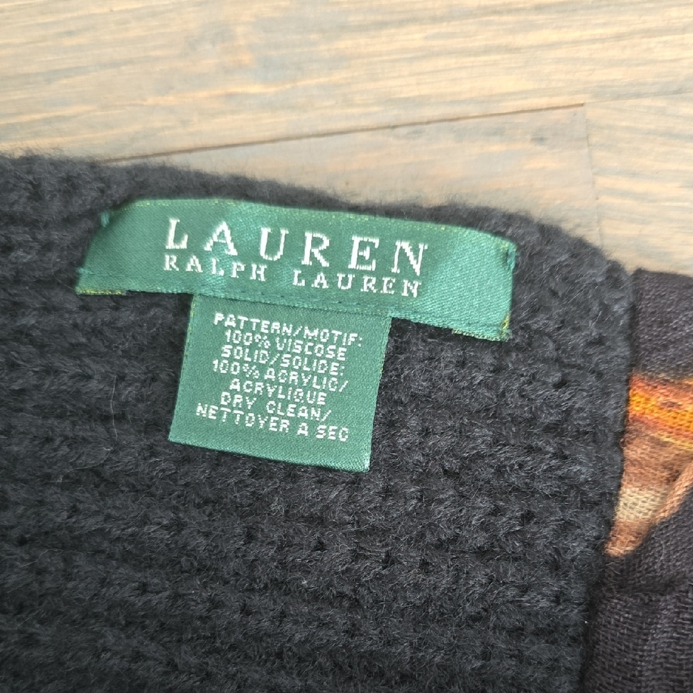Ralph Lauren Black Knit Scarf - Picture 4 of 5